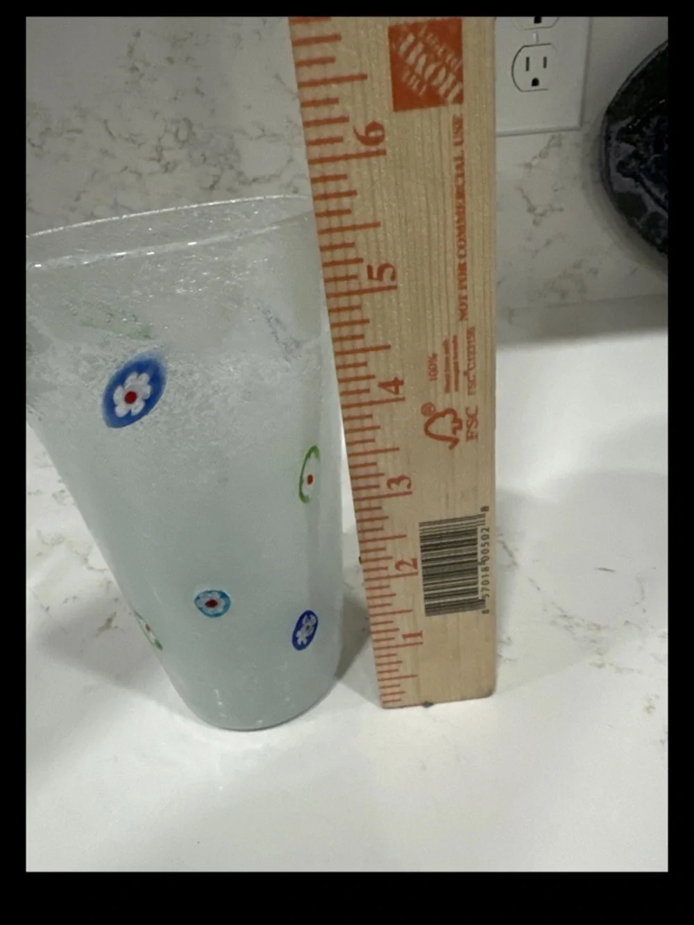 Crate And Barrel Zazz 1 Millefiori Bubble Glass Tumbler